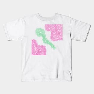 Pink green glitter sparkle art design Kids T-Shirt